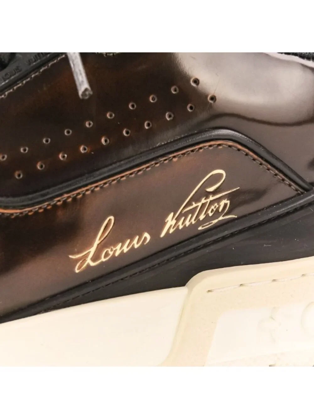 Louis Vuitton LV Trainer Leather Low Cut Sneakers Brown 6.5